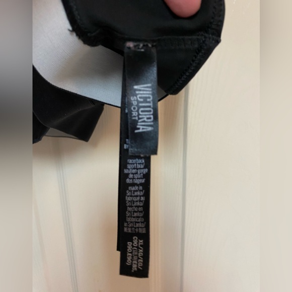 Victoria Secret Sports Bra Mesh Lace Up Front Black size XL - Picture 3 of 4